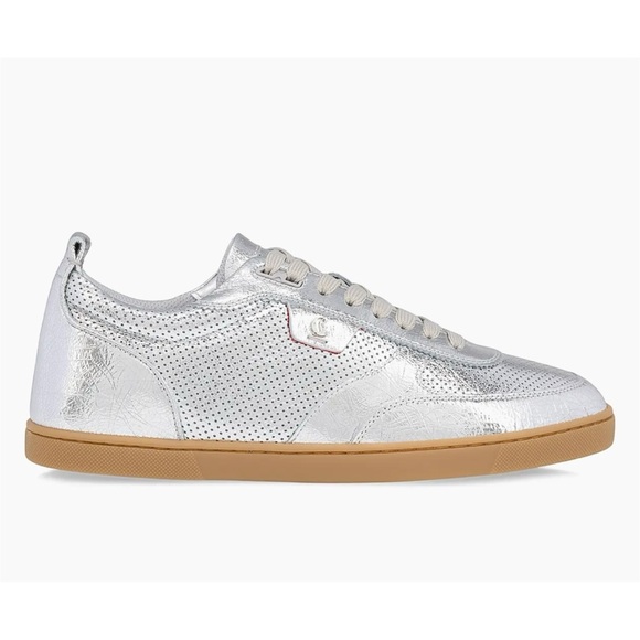 Christian Louboutin tutti rui low top metallic leather sneakers size 45